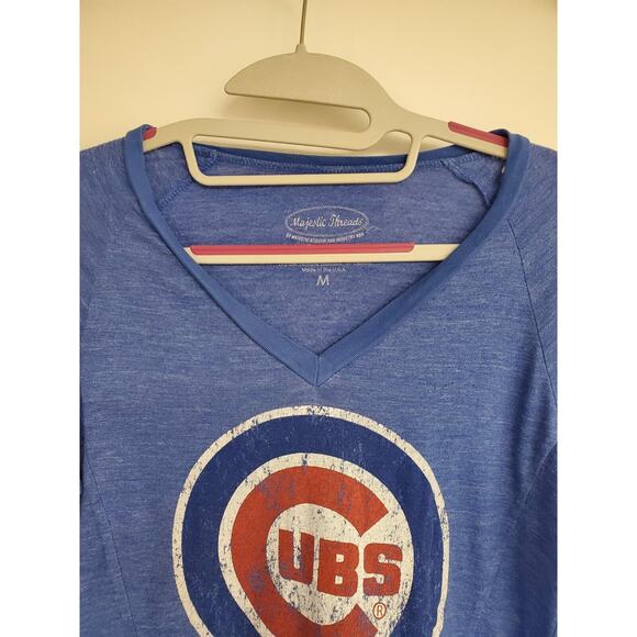 Women's Majestic Threads MLB Chicago Cubs Vintage Feel Raglan | Size Medium - Picture 3 of 7